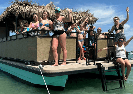 group of people on a boat
