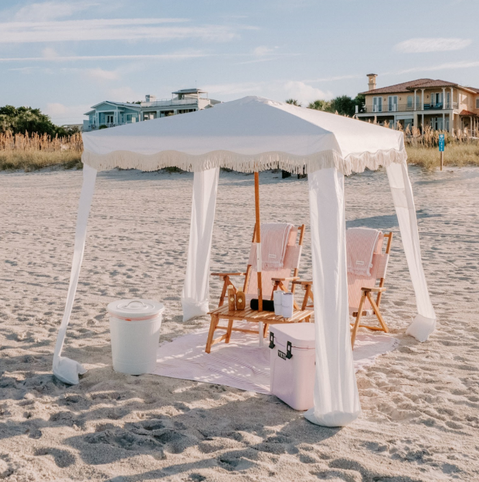 cabana and chairs on beach
