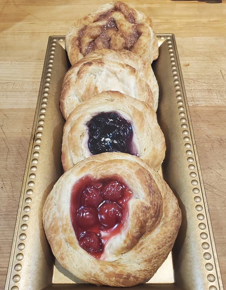 pastries on gold dish