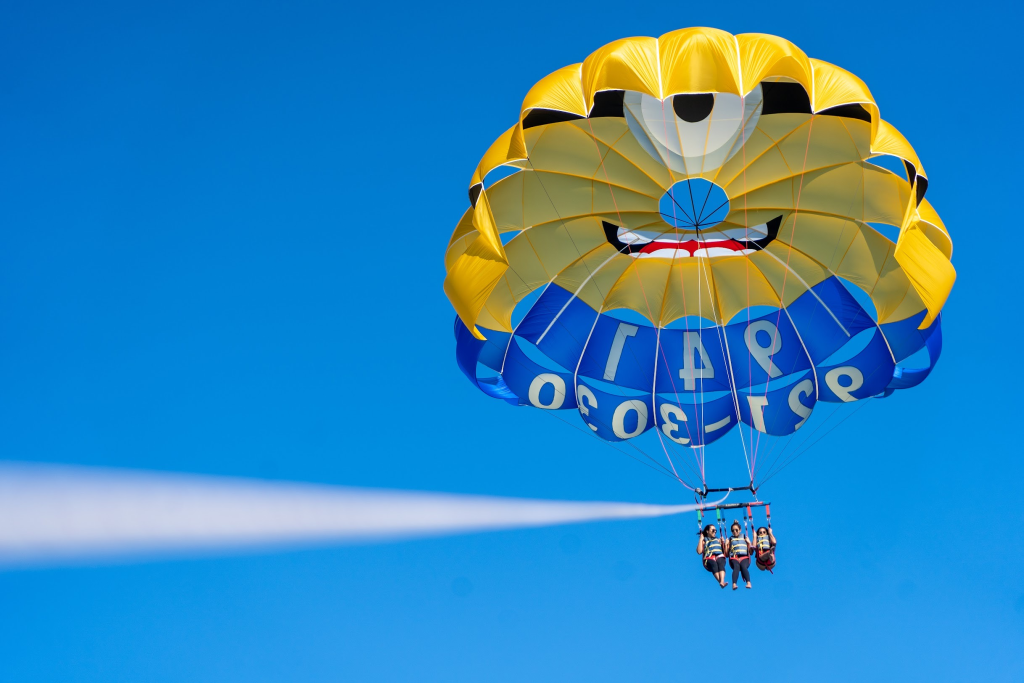 group of girls parasailing