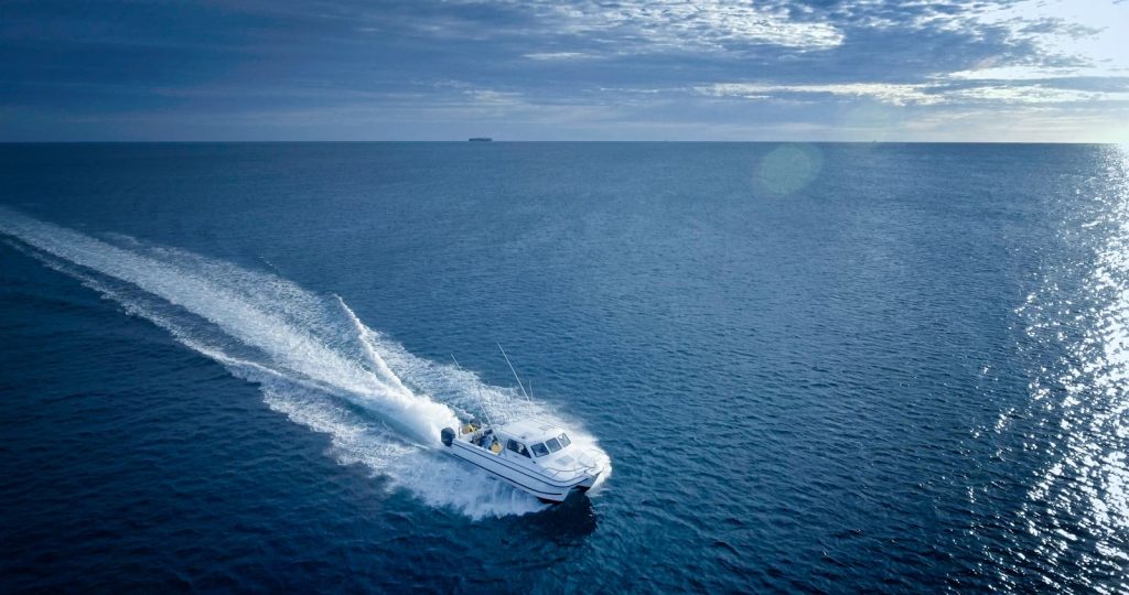 boat moving across the water