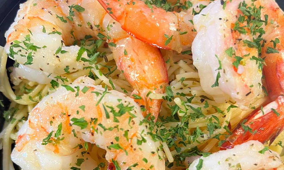 shrimp scampi closeup